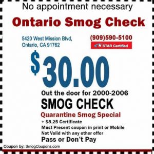 Smog Check Coupon Ontario